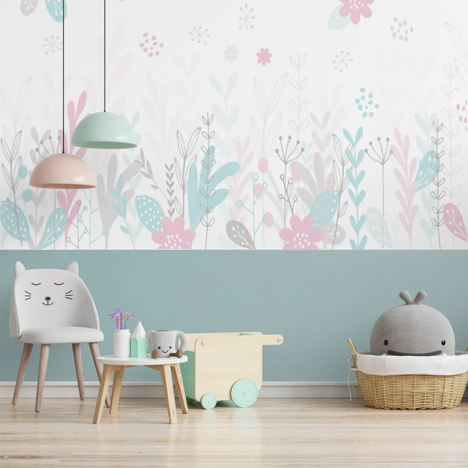 Papel de Parede Floral Rosado
