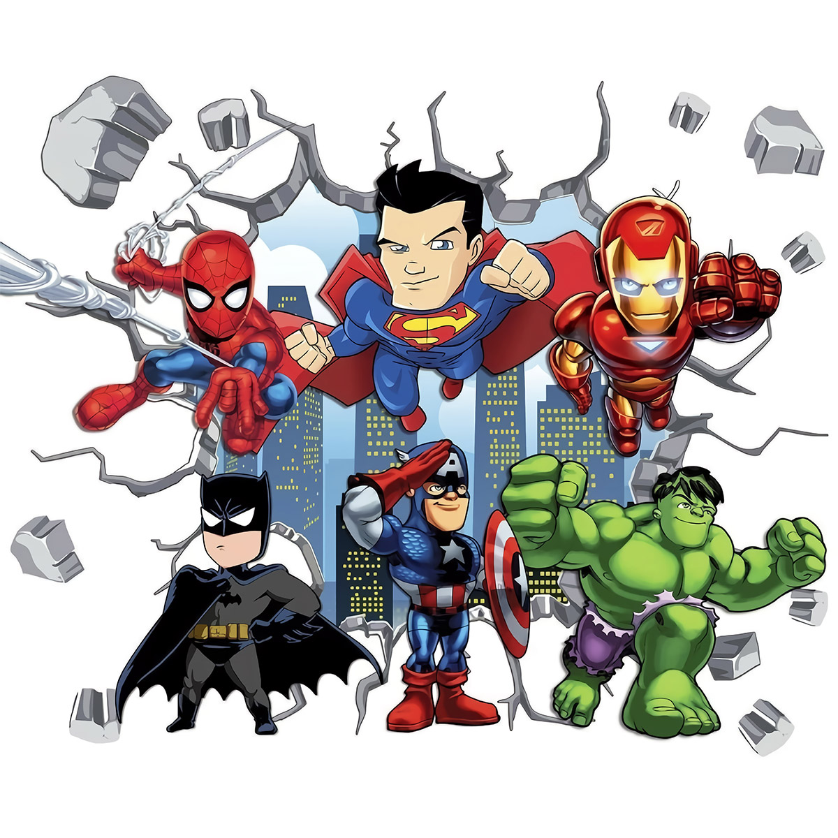 Papel de Parede Heróis Vingadores e DC Baby Saindo da Parede - Imagem 2