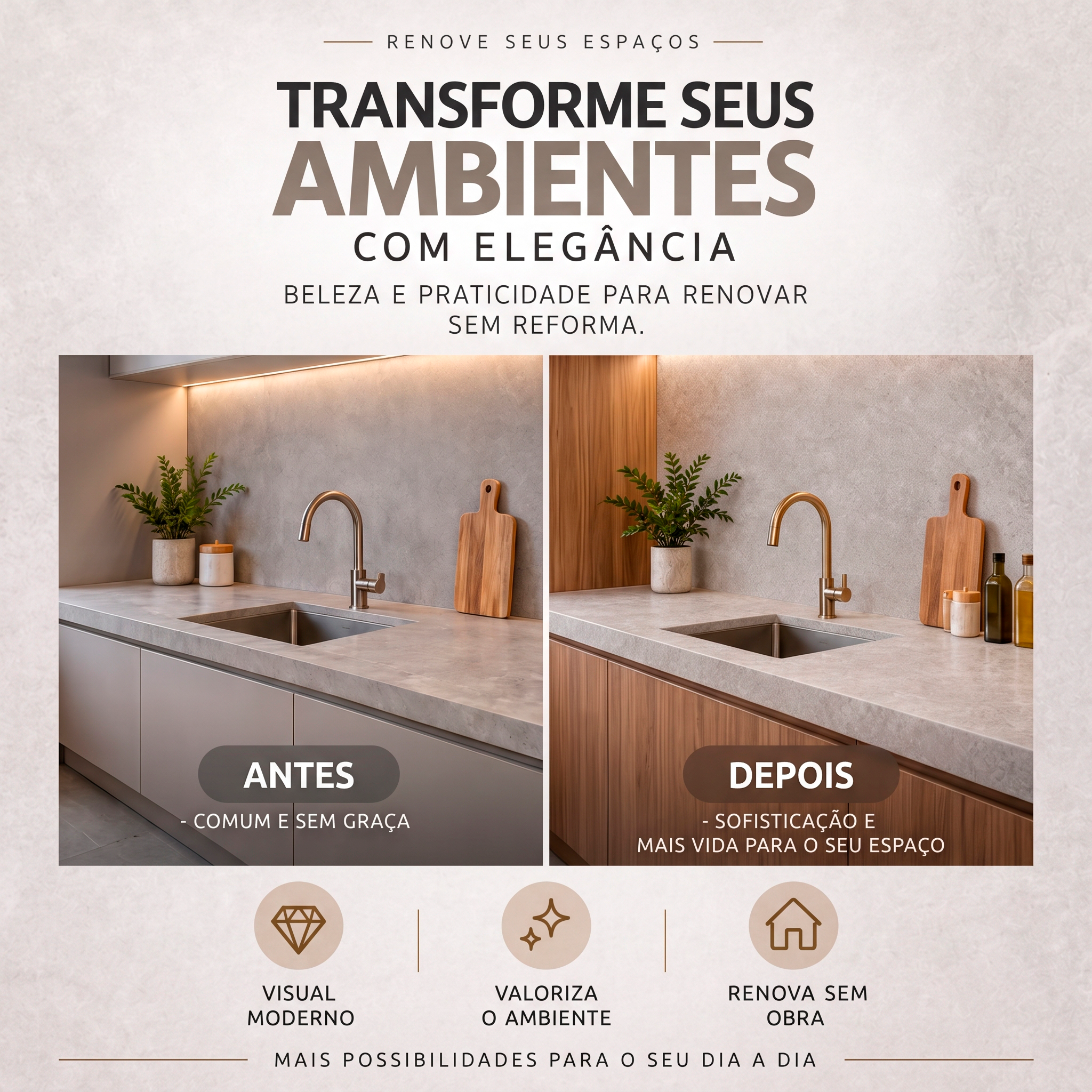Adesivo vinílico Cimento Queimado 60 e 122 cm - Imagem 4