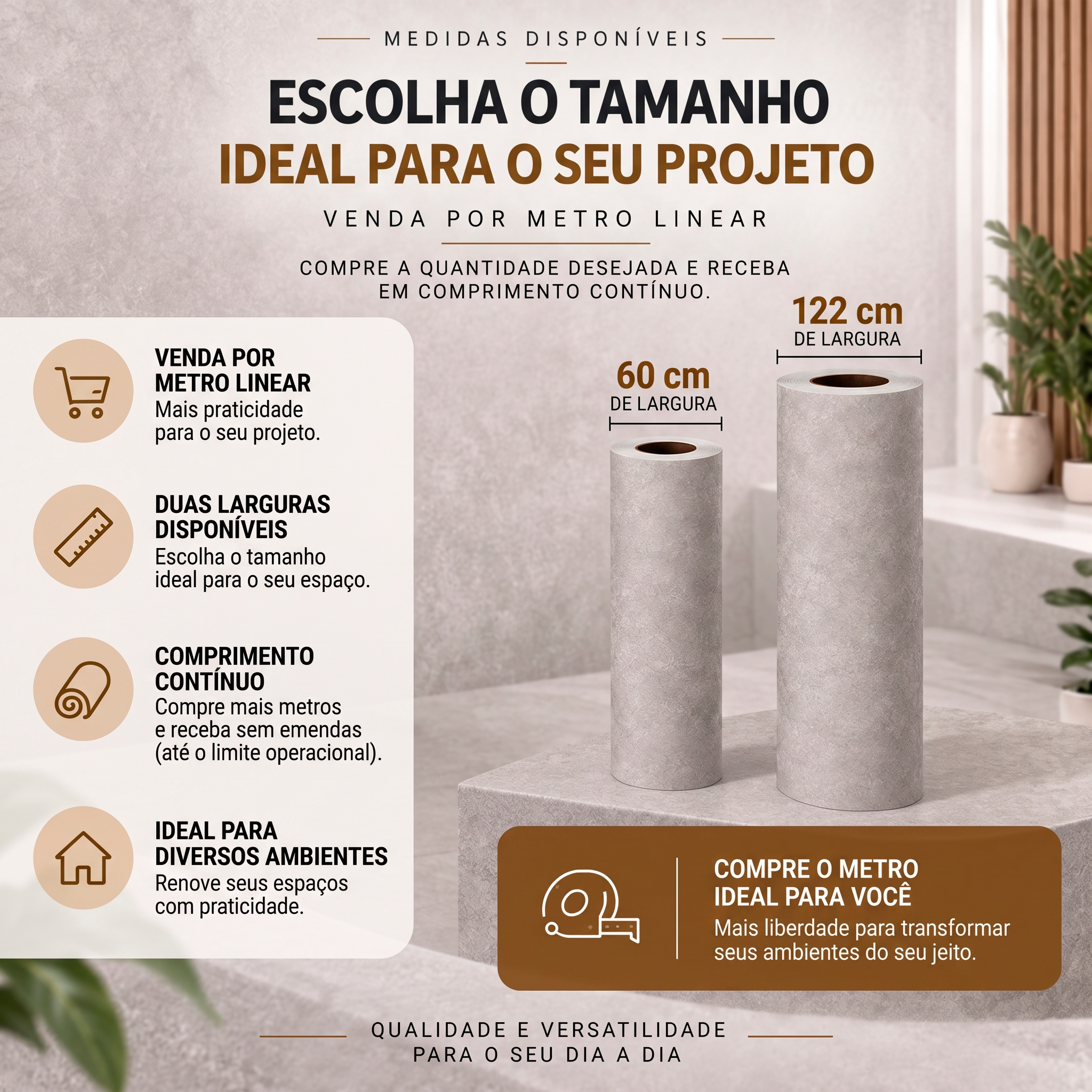 Adesivo vinílico Cimento Queimado 60 e 122 cm - Imagem 6