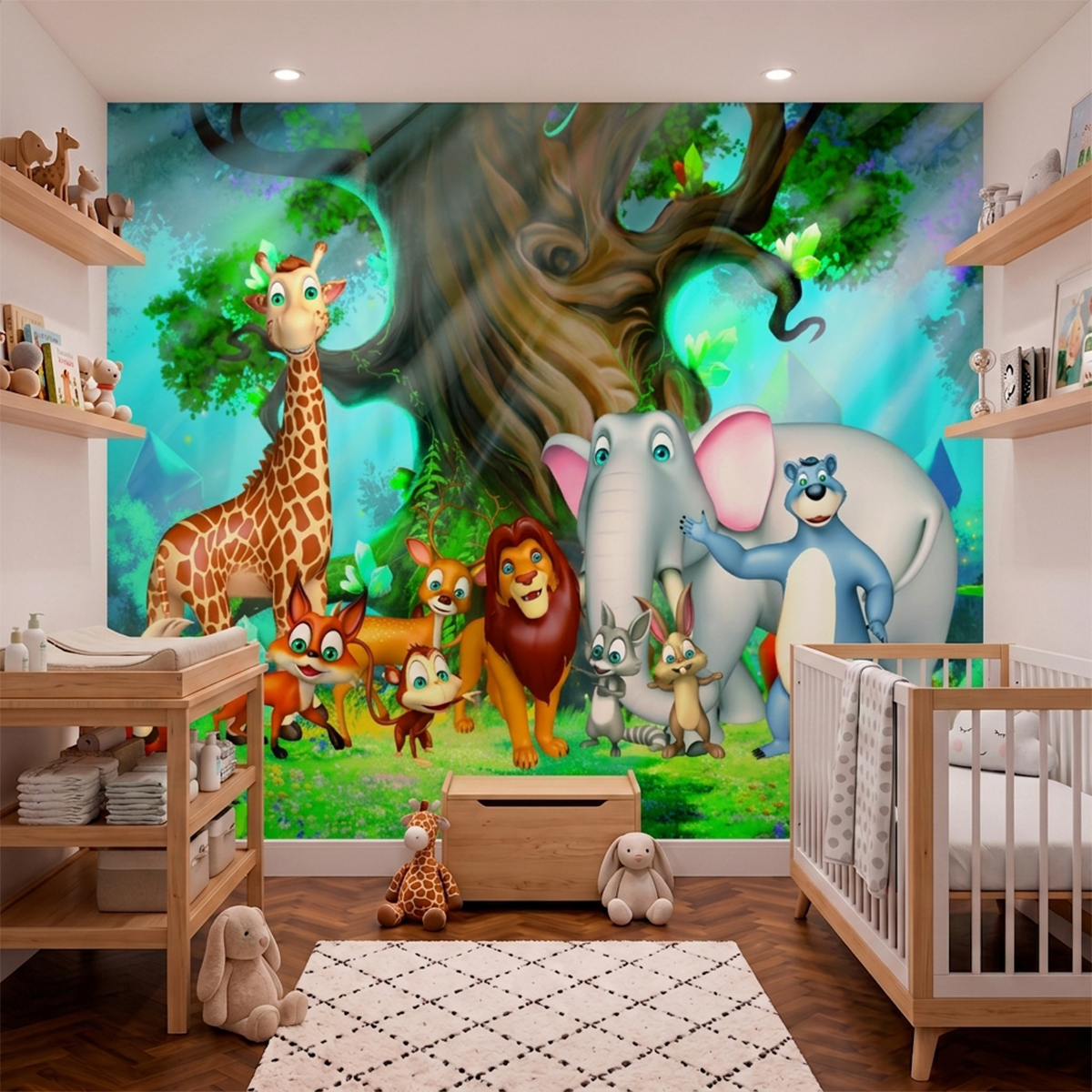Papel de Parede Safari Bichos 3D