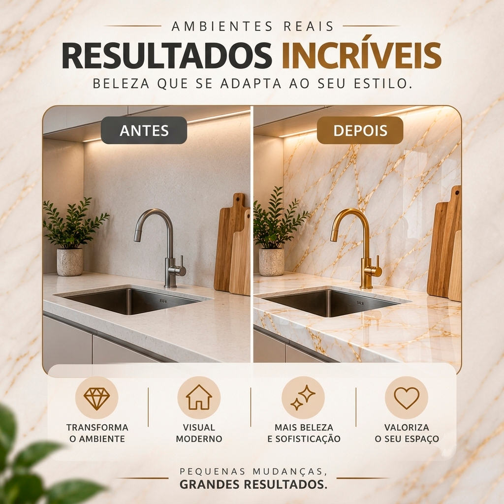 Adesivo Vinílico Mármore Calacatta Ouro Gloss Imprimax 60CM E 122CM - Imagem 7