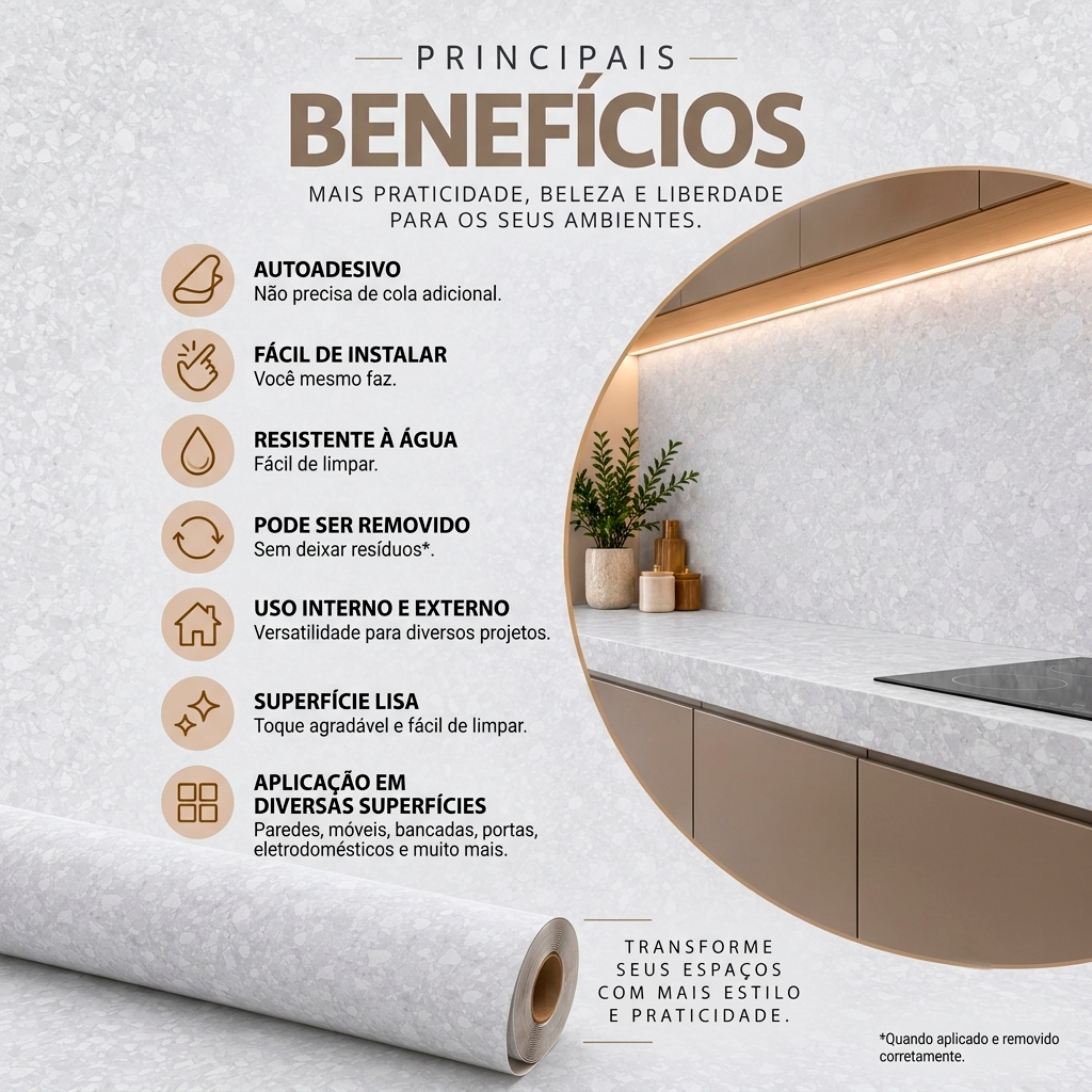 Mármore Terrazzo Off White 60 e 122 cm - Imagem 7