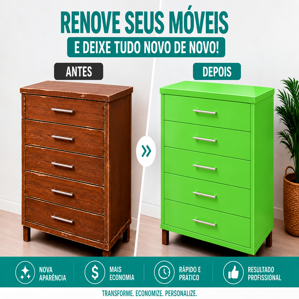 Adesivo Vinílico Premium Verde Abacate - Imagem 5