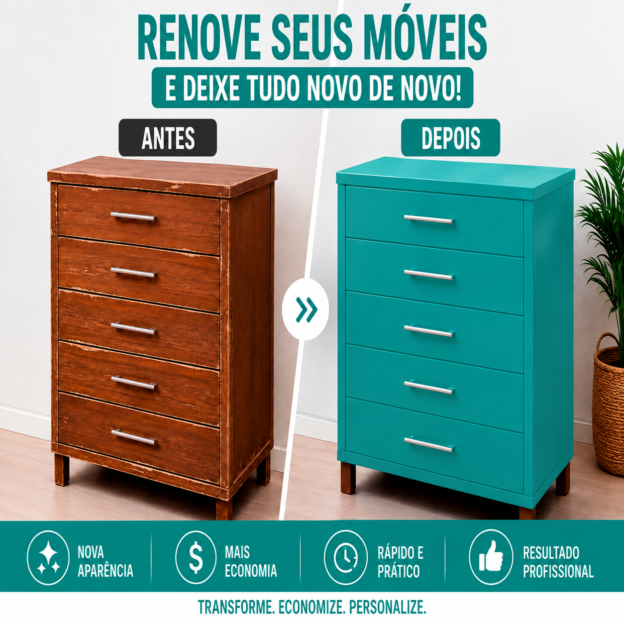Adesivo Vinílico Premium Verde Turquesa - Imagem 3