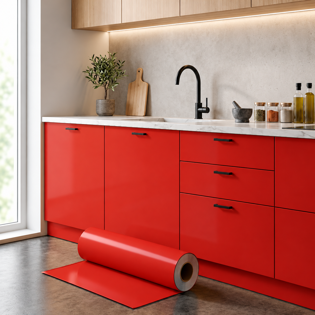 Adesivo Vinílico Premium Vermelho Tomate