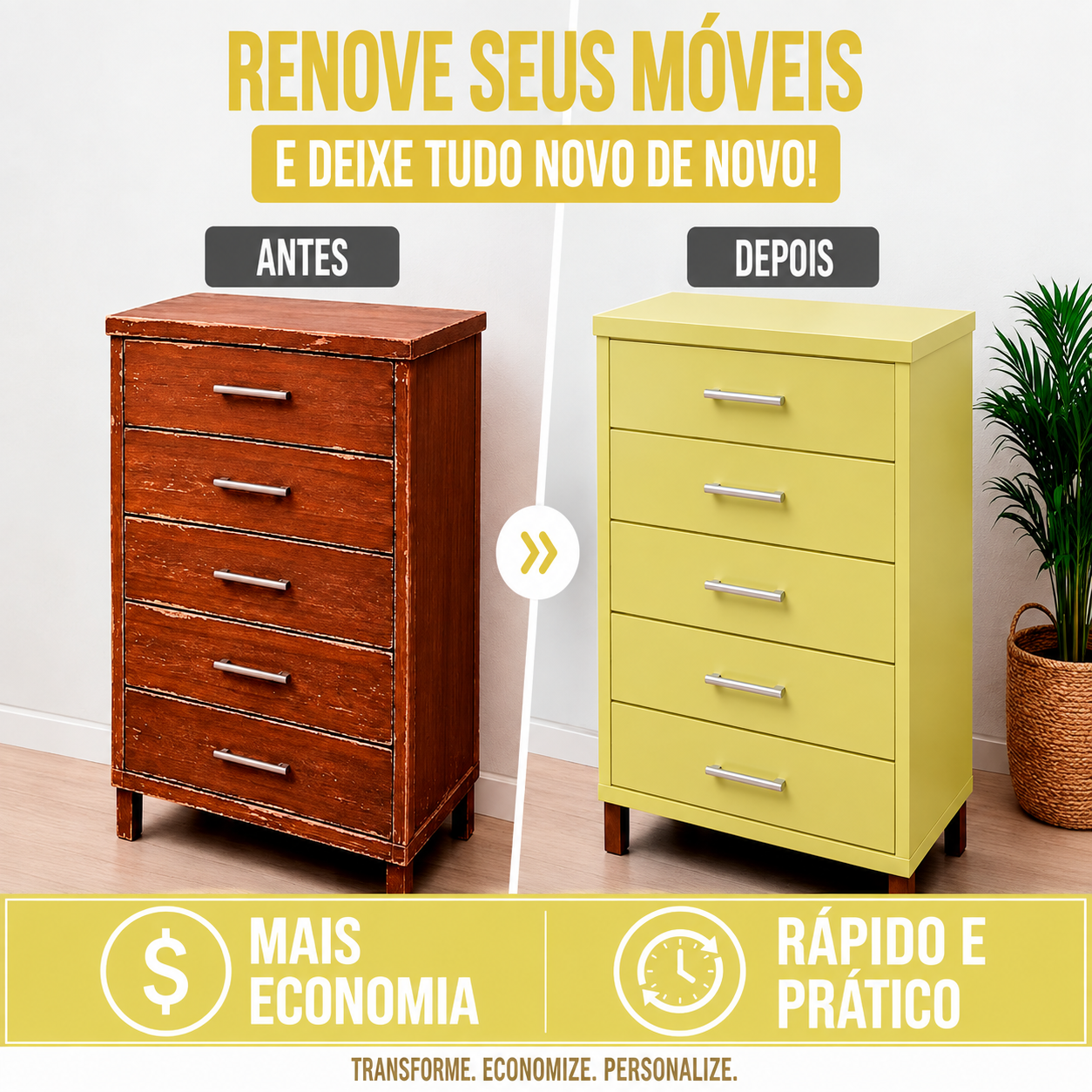 Adesivo Vinílico Premium Amarelo Citrus - Imagem 6