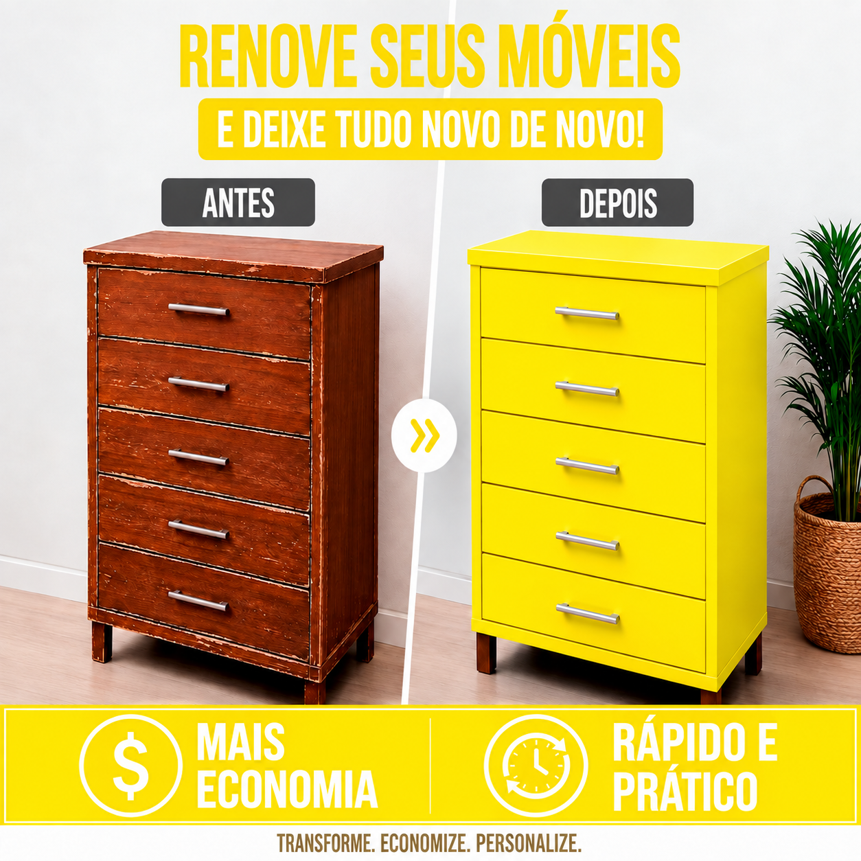 Adesivo Vinílico Premium Amarelo Milano - Imagem 6