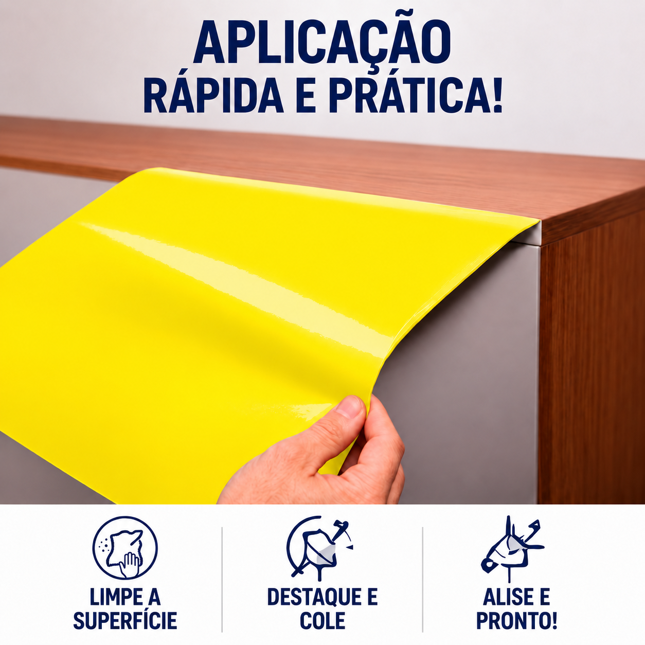 Adesivo Vinílico Premium Amarelo Milano - Imagem 4
