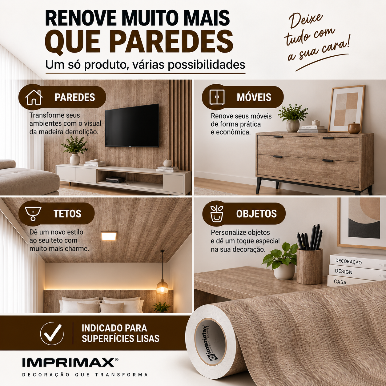 Adesivo Madeira Demolição Imprimax 60 E 122 CM - Imagem 6