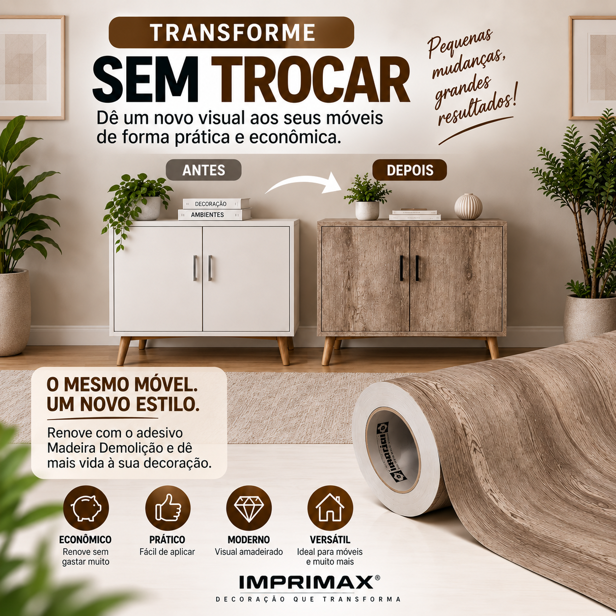 Adesivo Madeira Demolição Imprimax 60 E 122 CM - Imagem 5