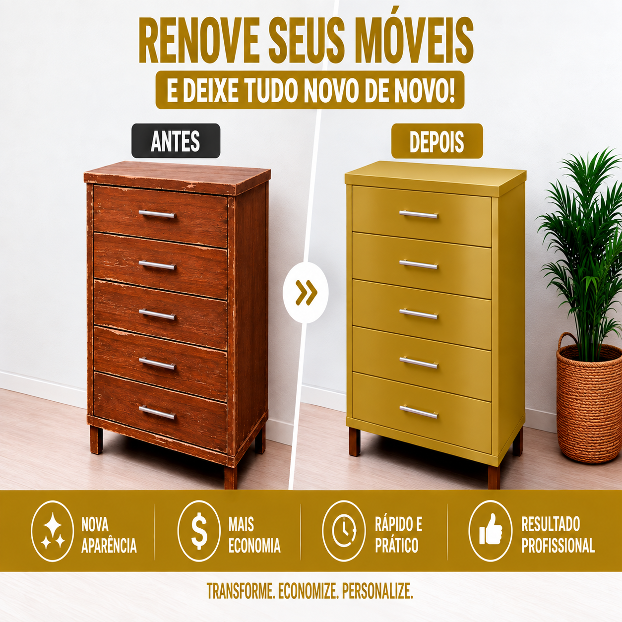 Adesivo Vinílico Premium Dourado - Imagem 2