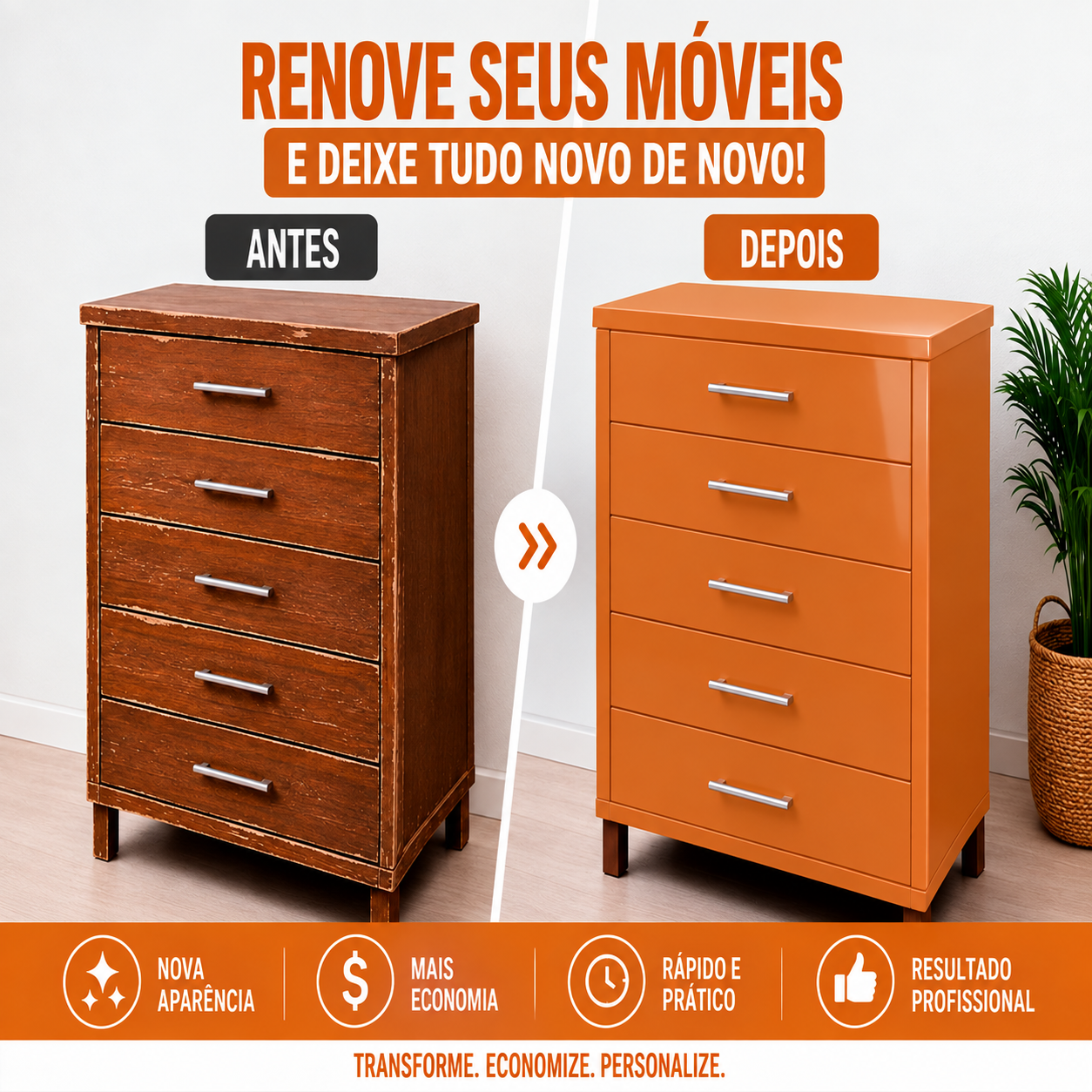 Adesivo Vinílico Premium Laranja - Imagem 3