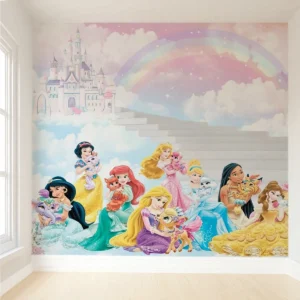 Papel de Parede Princesas Pets Arco-Íris