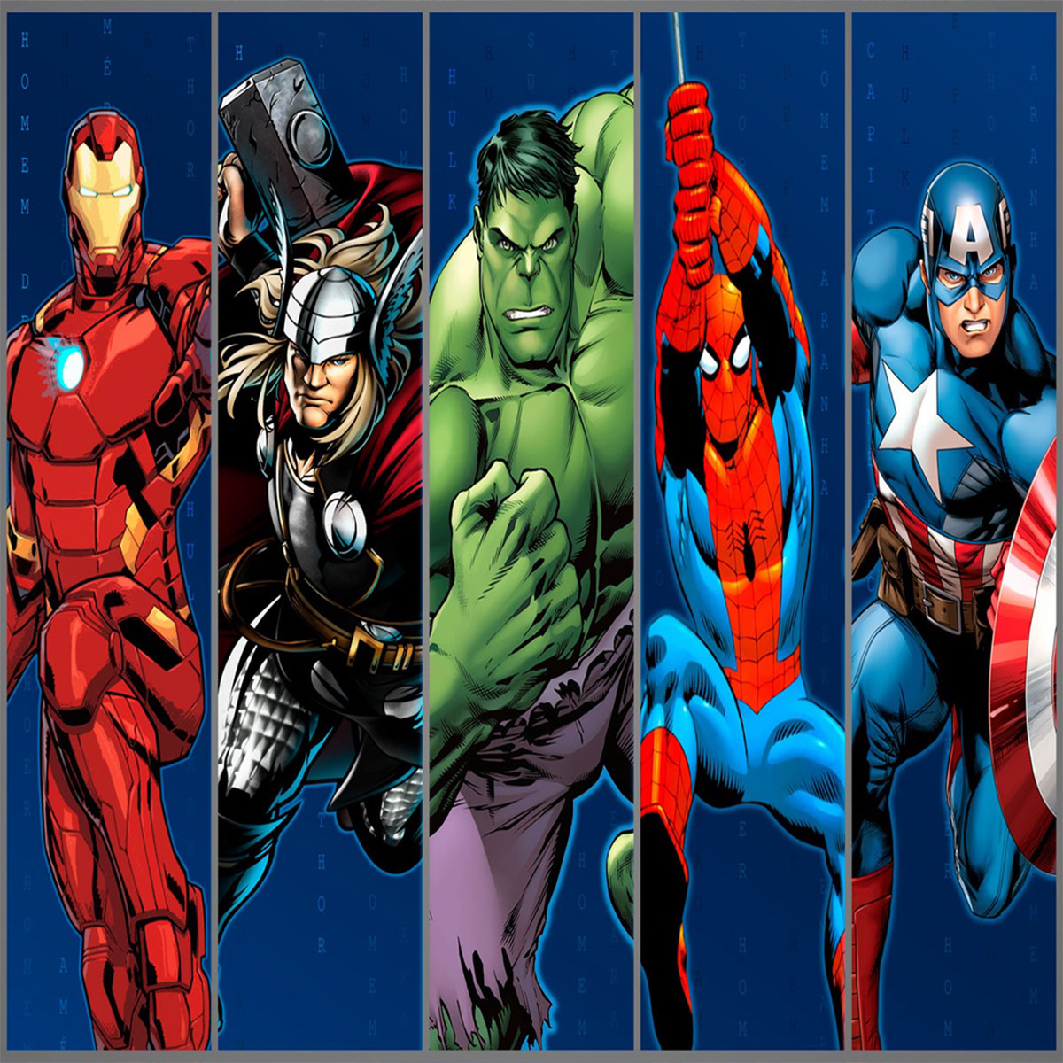 Papel de Parede Vingadores Faixa Azul - Imagem 2