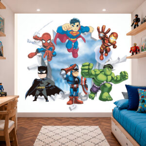 Papel de Parede Super Heróis Baby