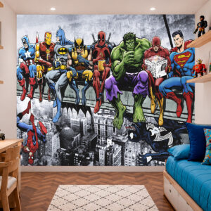 Papel de Parede Heróis Vingadores e DC Cidade