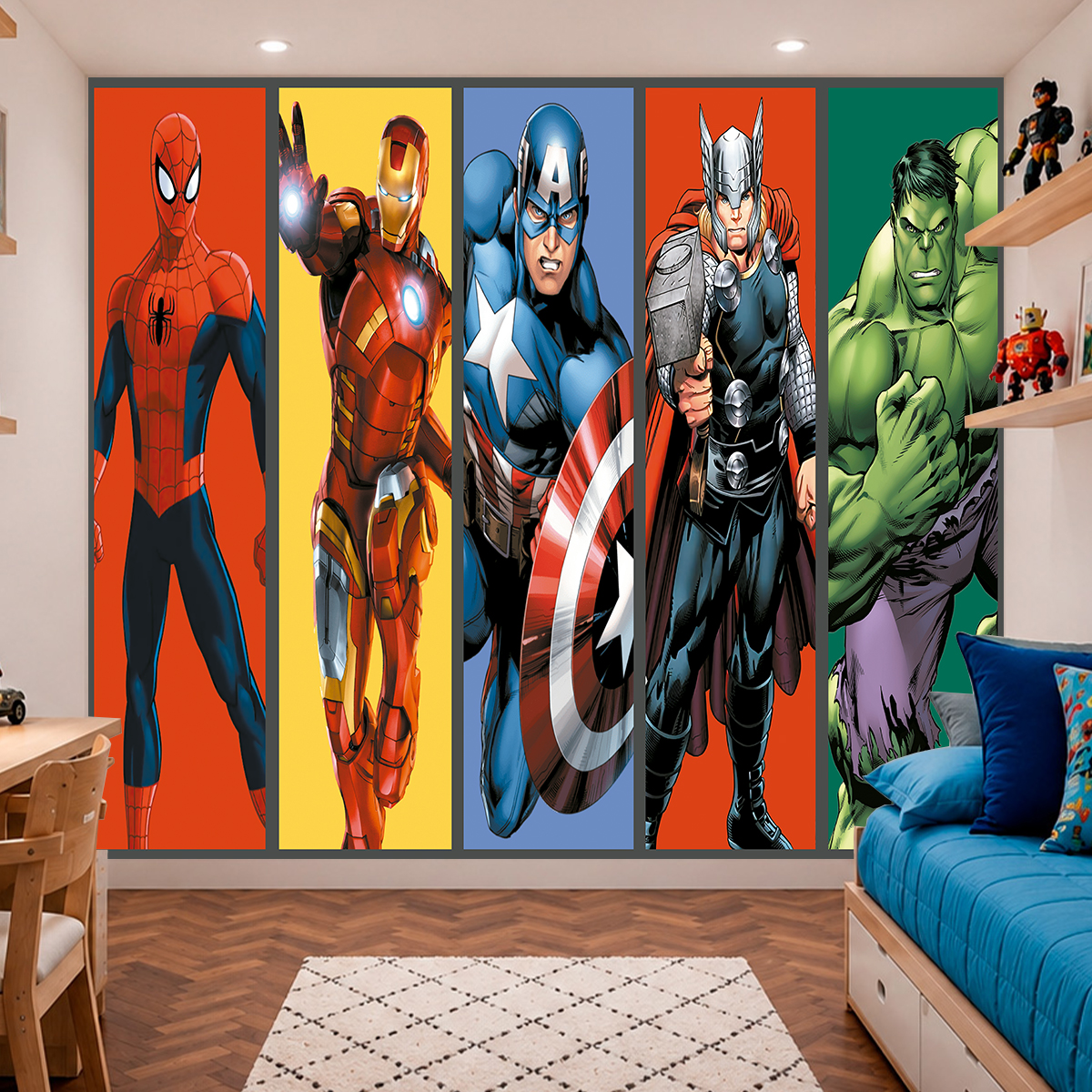 Papel de Parede Faixa Vingadores Colorido