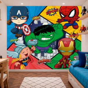 Papel de Parede Vingadores Baby Colorido