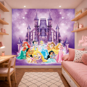Papel de Parede Princesas Castelo Roxo
