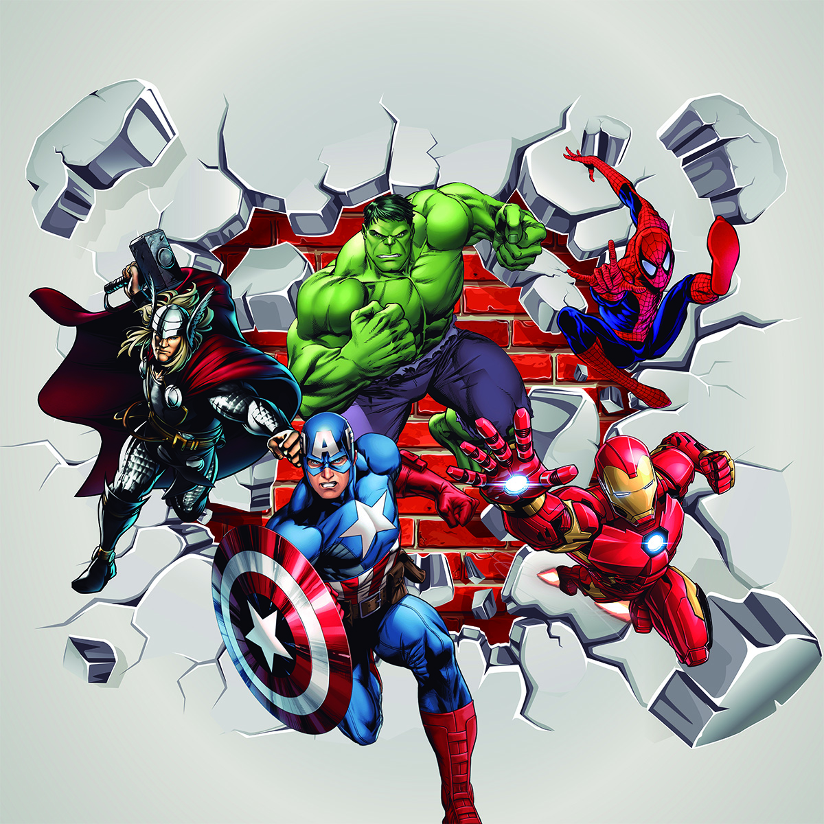 Papel de Parede Vingadores Buraco na Parede - Imagem 2