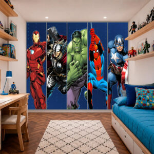 Papel de Parede Vingadores Faixa Azul