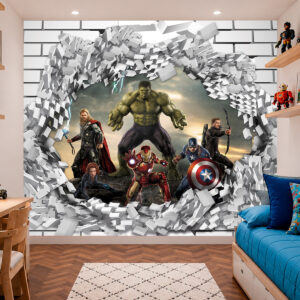 Papel de Parede Vingadores Quebrando Parede